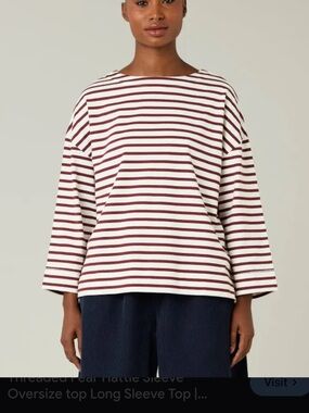 Beyond Nine Breton in Ecru Cherry Stripe